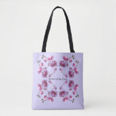 Lavendel Orchideeën Aangepaste Tekst Naam Huwelijk Tote Bag (Voorkant)