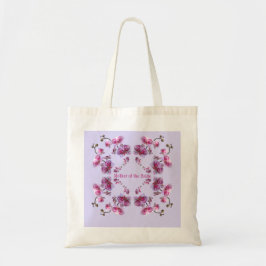 Lavendel Orchideeën Aangepaste Tekst Naam Huwelijk Tote Bag
