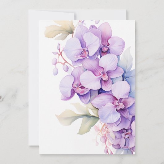 Lavendel Orchideeën Elegante Bijzondere Gelegenhed Feestdagenkaart (Voorkant)