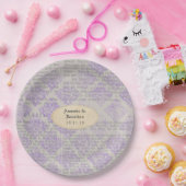 Lavendel Oude Krant Huwelijk Papieren Bordje (Feest)