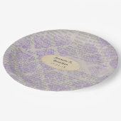 Lavendel Oude Krant Huwelijk Papieren Bordje (Gekanteld)