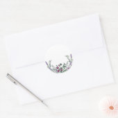 Lavendel Oude Rode Roos en Eucalyptus Ronde Sticker (Envelop)