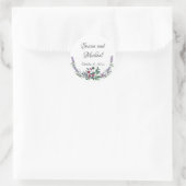Lavendel Oude Rode Roos en Eucalyptus Ronde Sticker (Tas)