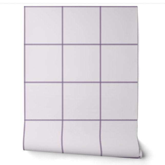 Lavendel Oversized Grid Check Behang (Afrollen)