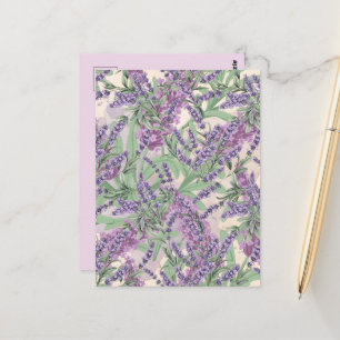 Lavendel Overvloed Stof Lavendel Rustieke Bloemen Briefkaart