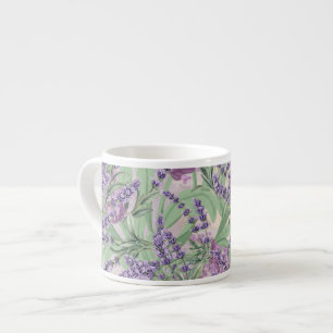 Lavendel Overvloed Stof Lavendel Rustieke Bloemen Espresso Kop