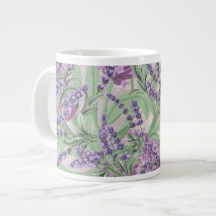 Lavendel Overvloed Stof Lavendel Rustieke Bloemen Grote Koffiekop