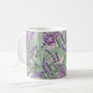 Lavendel Overvloed Stof Lavendel Rustieke Bloemen Koffiemok