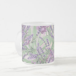 Lavendel Overvloed Stof Lavendel Rustieke Bloemen Matglas Koffiemok