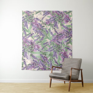 Lavendel Overvloed Stof Lavendel Rustieke Bloemen Wandkleed