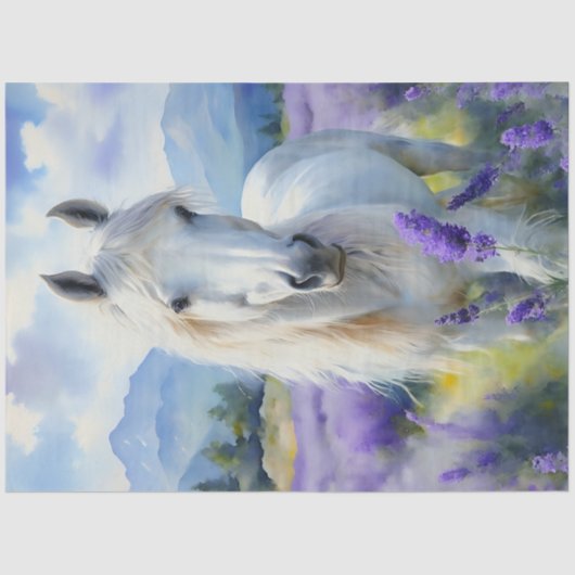 Lavendel Paard Tissue Paper Tissuepapier (Voorkant)