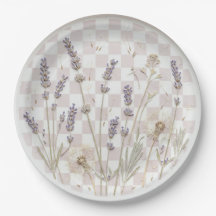 "Lavendel & Paardenbloem Geruit" Paars