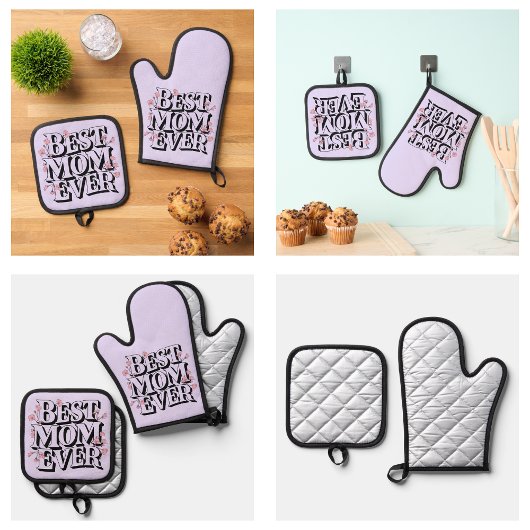 Lavendel Paars Beste Moeder Ooit  Ovenwant & Pannenlap Set