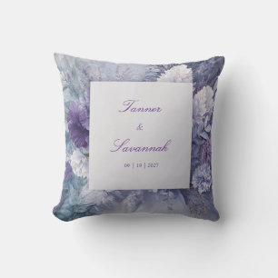 Lavendel Paars Blauw Bloemig Mat Monochroom Kussen