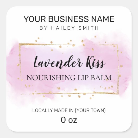 lavendel, Paars en goudhoudend lak Vierkante Sticker (Voorkant)