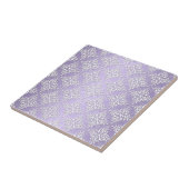Lavendel Paars en Witte Damast Tegeltje (Zijkant)