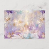 Lavendel Paars Goud Glam Bloem Bruiloft RSVP Informatiekaartje (Achterkant)