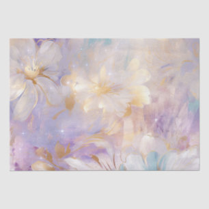 Lavendel Paars Goud Glam Bloemrijke Bruids Bruilof Tissuepapier