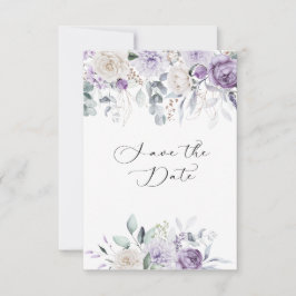Lavendel, Paars, Ivoorkleurige Hortensia Bloemen Save The Date