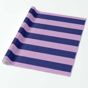 Lavendel Paars, Marineblauw XL Strepen Patroon V Cadeaupapier