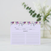 Lavendel Paars Roze Bloemige Receptkaarten (Staand voorkant)