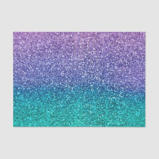Lavendel Paars & Turquoise Aqua Groen Glitter Fees Tissuepapier (Voorkant)