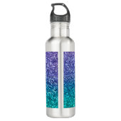 Lavendel Paars & Turquoise Aqua Groen Glitter Fees Waterfles (Achterkant)