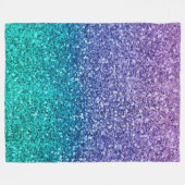 Lavendel Paars & Turquoise Aqua Groen Glitter Fleece Deken (Voorkant (Horizontaal))