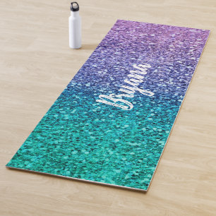 Lavendel Paars & Turquoise Aqua Groen Glitter Yogamat