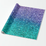 Lavendel Paars & Turquoise Aqua Groen Glitterend F Cadeaupapier<br><div class="desc">douaneverpakkings papier</div>