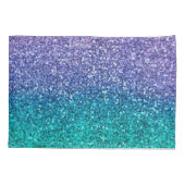 Lavendel Paars & Turquoise Aqua Groen Glitterend G Kussensloop (Achterkant)