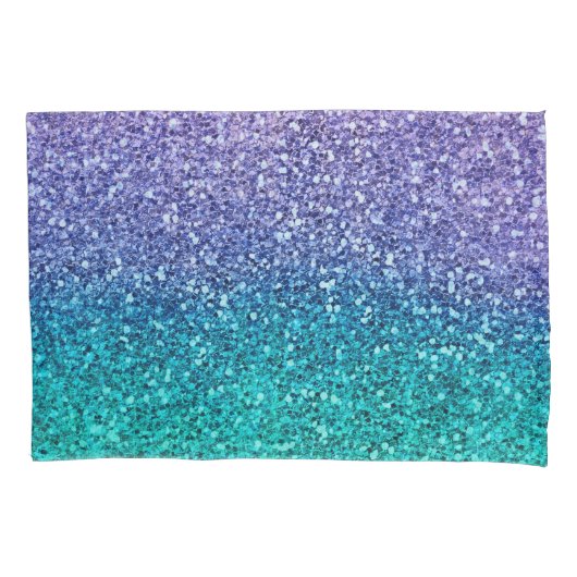 Lavendel Paars & Turquoise Aqua Groen Glitterend G Kussensloop (Voorkant)