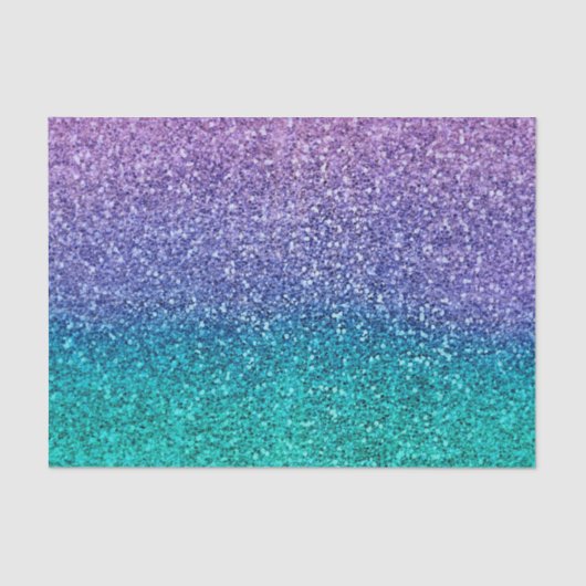 Lavendel Paars & Turquoise Groen Glitter Feest Tissuepapier (Voorkant)