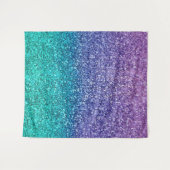 Lavendel Paars & Turquoise Groen Glitterend Feest Wandkleed (Voorkant (horizontaal))