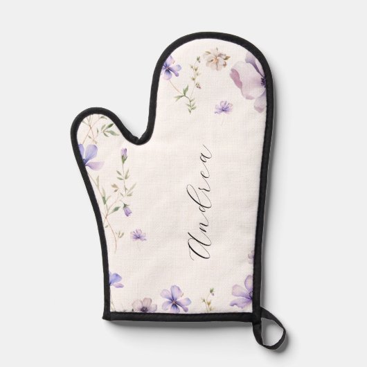 Lavendel Paars Violet Bloemig Bruids Bruiloft Ovenwant (Voorkant)