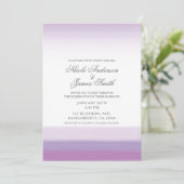 Lavendel Paars & Wit Modern Watercolor Bruiloft Kaart (Staand voorkant)