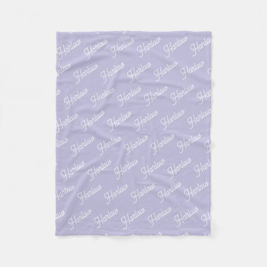 Lavendel Paarse Aangepaste Kindernaam Herhaling Fleece Deken (Voorkant)