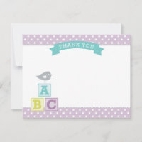Lavendel Paarse ABC Blokken Vogel Baby Meisje