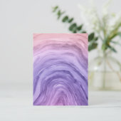 Lavendel Paarse Abstracte Agaat Waterverf Art Briefkaart (Staand voorkant)