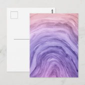 Lavendel Paarse Abstracte Agaat Waterverf Art Briefkaart (Voorkant / Achterkant)