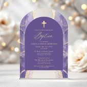 Lavendel Paarse agaat doop Modern Elegant Acryl Uitnodigingen