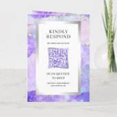 Lavendel Paarse Agaten Marmer QR Code Bruiloft (Achterkant)