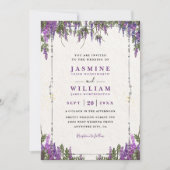 Lavendel Paarse Aquarel Budget QR Code Trouwen Kaart (Voorkant)