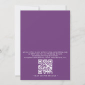 Lavendel Paarse Aquarel Budget QR Code Trouwen Kaart (Achterkant)