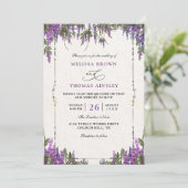 Lavendel Paarse Aquarel Budget QR Code Trouwen Kaart (Staand voorkant)