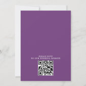 Lavendel Paarse Aquarel Budget QR Code Trouwen Kaart (Achterkant)