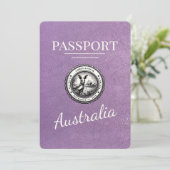 Lavendel Paarse Australië Paspoort Bewaar de datum Save The Date (Staand voorkant)