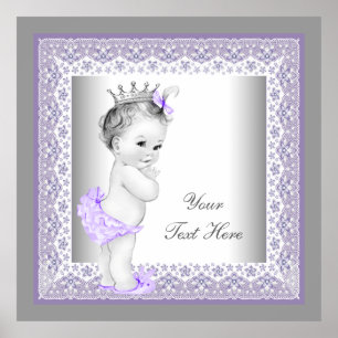 Lavendel Paarse Baby Meisje Prinses Poster