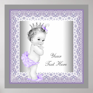 Lavendel Paarse Baby Meisje Prinses Poster