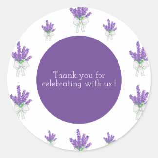 Lavendel Paarse Baby shower Dank u Ronde Sticker